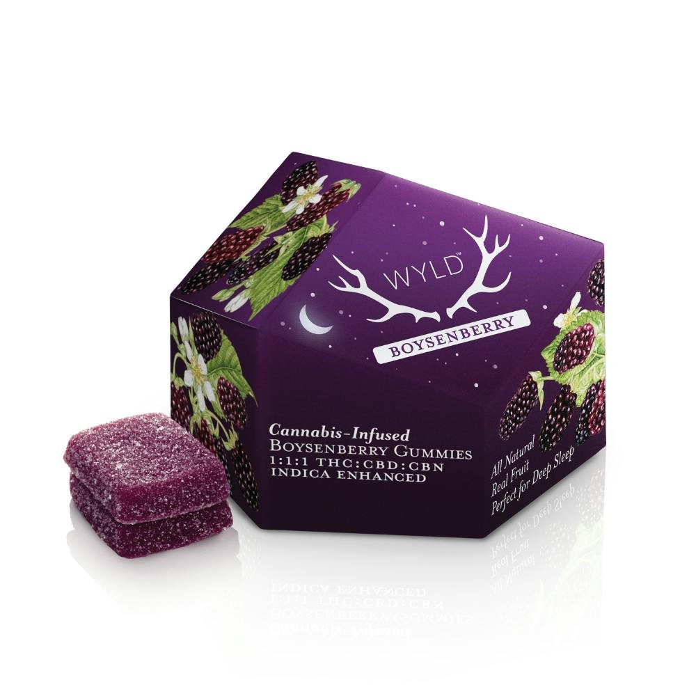 1694117331-boysenberry_-_vanity.jpg Boysenberry 1:1:1 CBD:CBN + Indica Enhanced Gummies | 100:100:100mg - Image 1