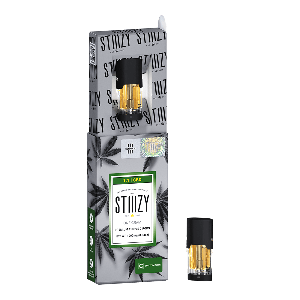 1719345152-1678413407-az_juicy_melon_11__cbdthc__premium_pod_1g_1.png Vape Cartridge - JUICY MELON 1G 1:1 (CBD/THC) Original Pod - STIIIZY - Image 1
