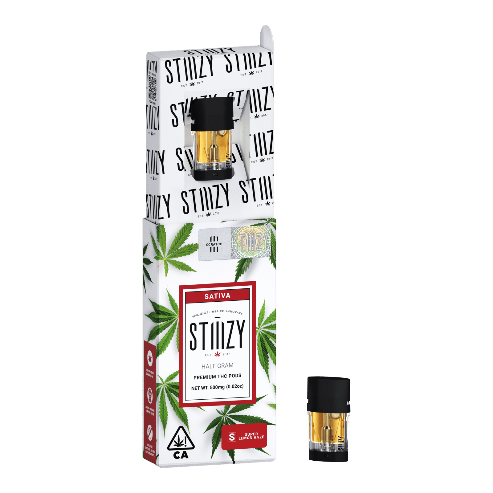 1719348681-1698433454-ca_og_hg_super-lemon-haze_3.png Vape Cartridge - SUPER LEMON HAZE .5G Original THC Pod - STIIIZY - Image 1
