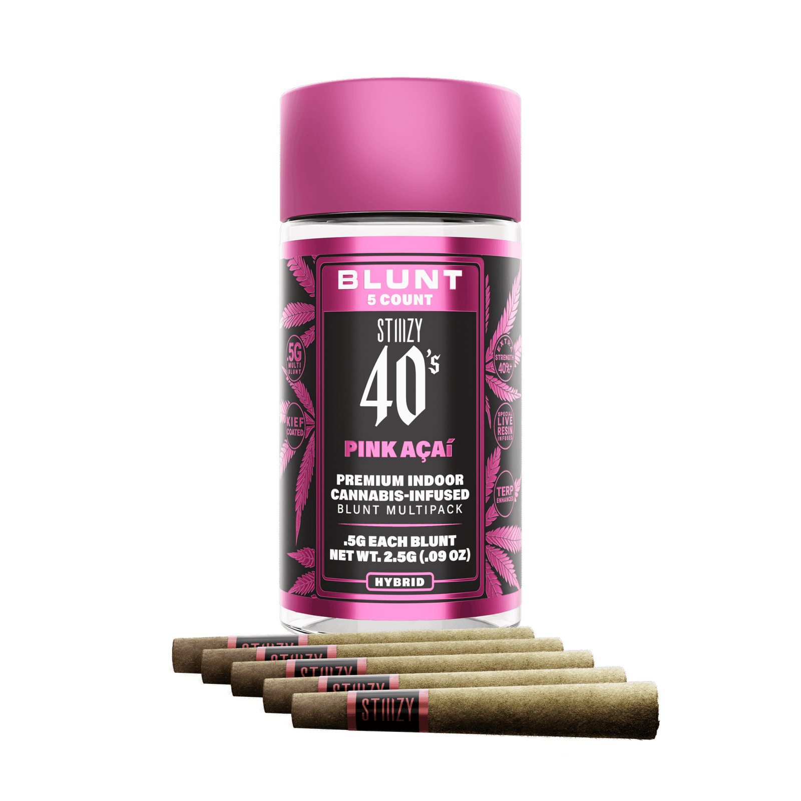 PINK ACAI - .5G 40's Infused Blunt 5 Pack - Image 1