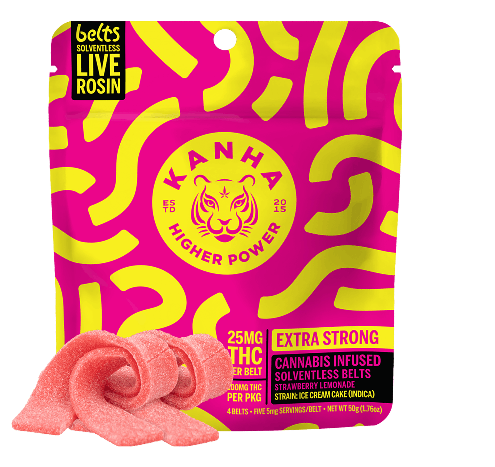 1734651168-strawberry_lemonade_w_belt.png KANHA | Strawberry Lemonade Rosin Belts | Ice Cream Cake | 4-pack - Image 1