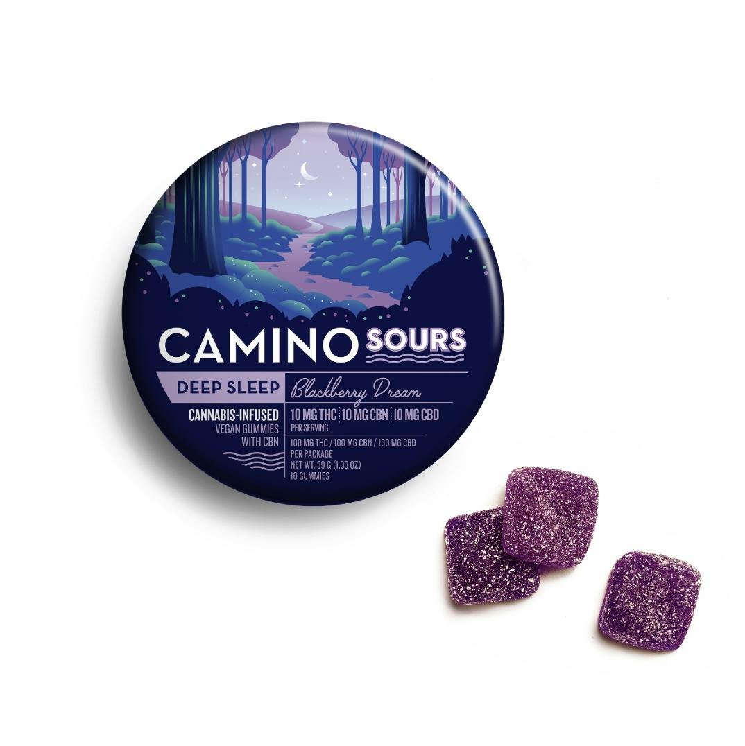 1762290883-screenshot_2025-11-04_at_1-13-58___pm.jpg Camino Sours Blackberry Dream "Deep Sleep" 10:10:10 THC:CBD:CBN Gummies - Image 1