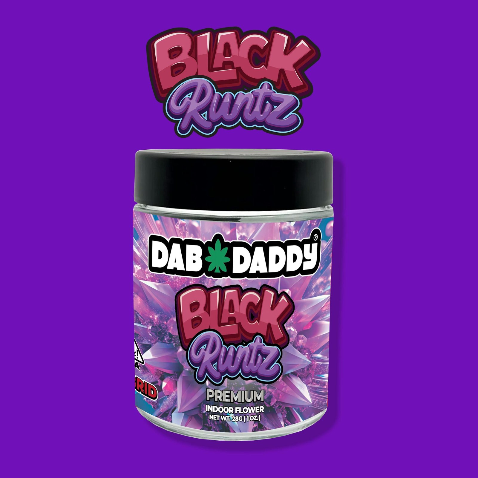 1764634185-black_runtz_28g.jpg Black Runtz Flower Dab Daddy® 28g Premium Indoor Flower - Image 1