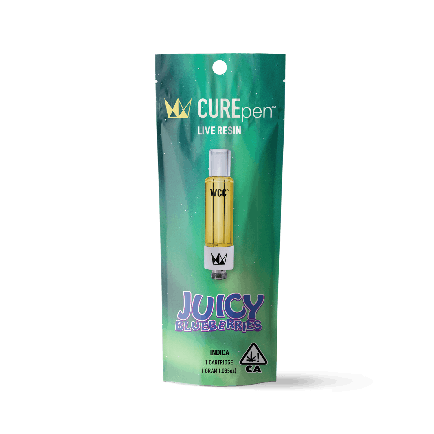 1767211601-1g_curepen_live_resin_juicy_blueberries-2.png Juicy Blueberries Live Resin Cartridge - 1g - Image 1
