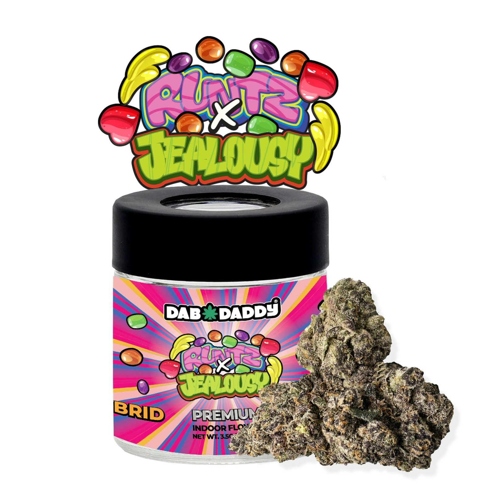 1705095981-runtz_x_jealousy Runtz X Jealousy Flower Dab Daddy® 3.5g Premium Indoor Flower - Image 1