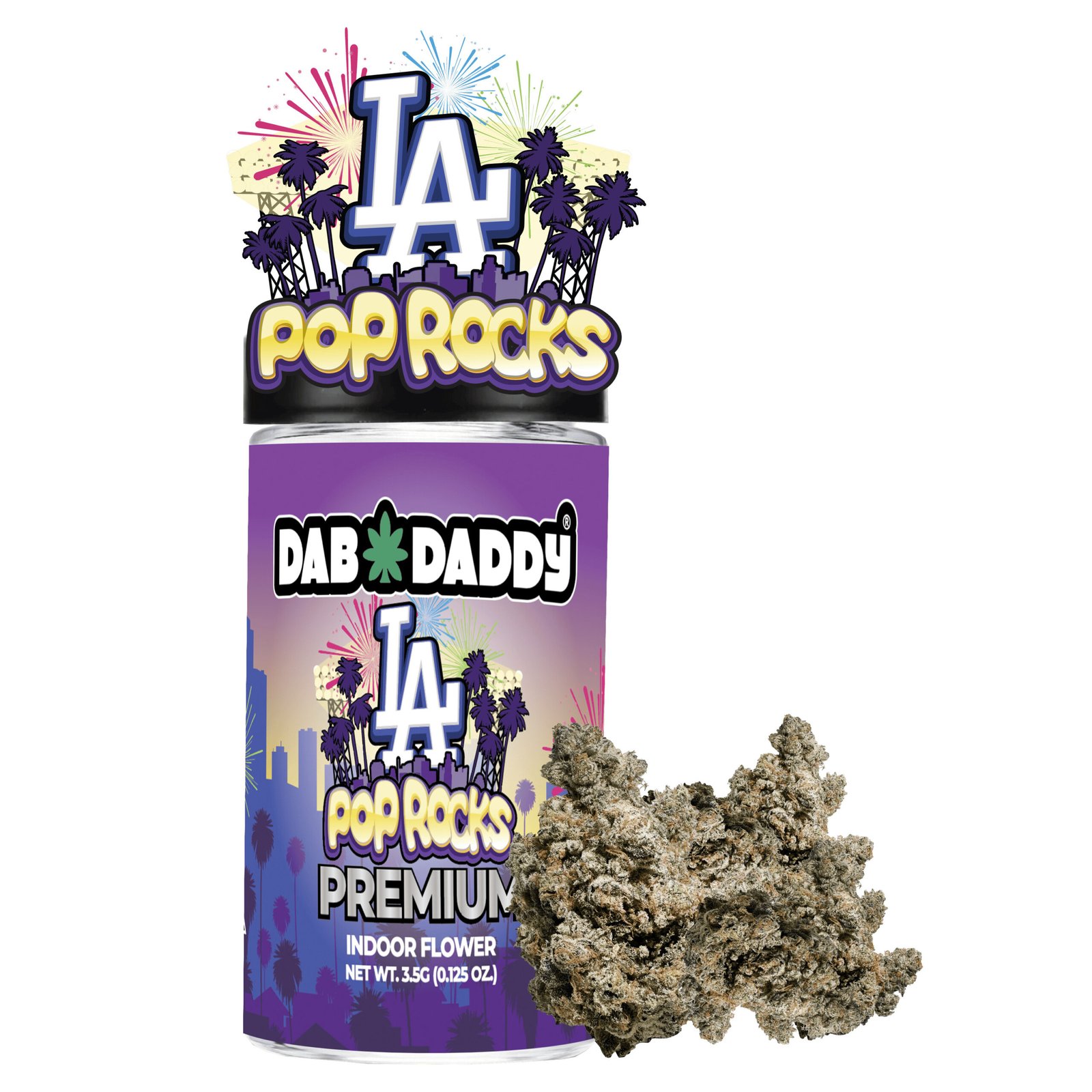 1729093083-la_poprocks_14g_weedm LA Pop Rocks Flower Dab Daddy® 14g Premium Indoor Flower - Image 1